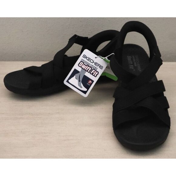 Skechers Adventure Women's Sz 7 Black Hands-Free Swift Fit Strappy Sandals - Picture 9 of 9